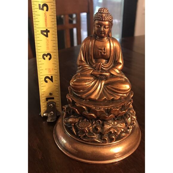 Bronze Buddha Statue Meditation 5 Inch 1995 - Picture 6 of 7